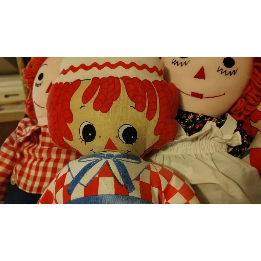 Vintage Raggedy Ann and Andy Set Handmade And Merrill Lot Of 4 One Slight Damage - Picture 8 of 16